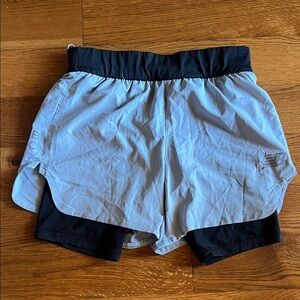 New Balance Light Gray and Black Athletic Shorts Sz medium